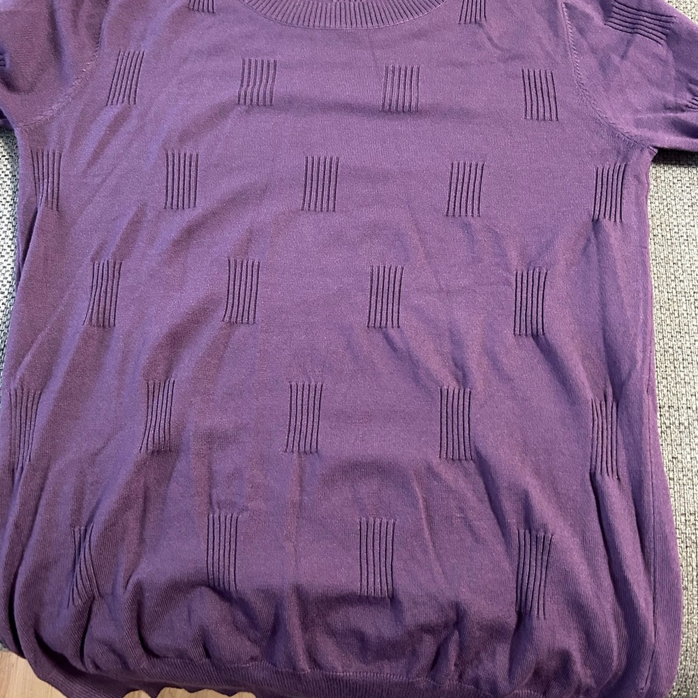 Purple Textured Knit Sweater